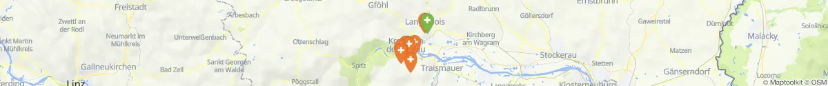 Kartenansicht für Apotheken-Notdienste in der Nähe von Rohrendorf bei Krems (Krems (Land), Niederösterreich)